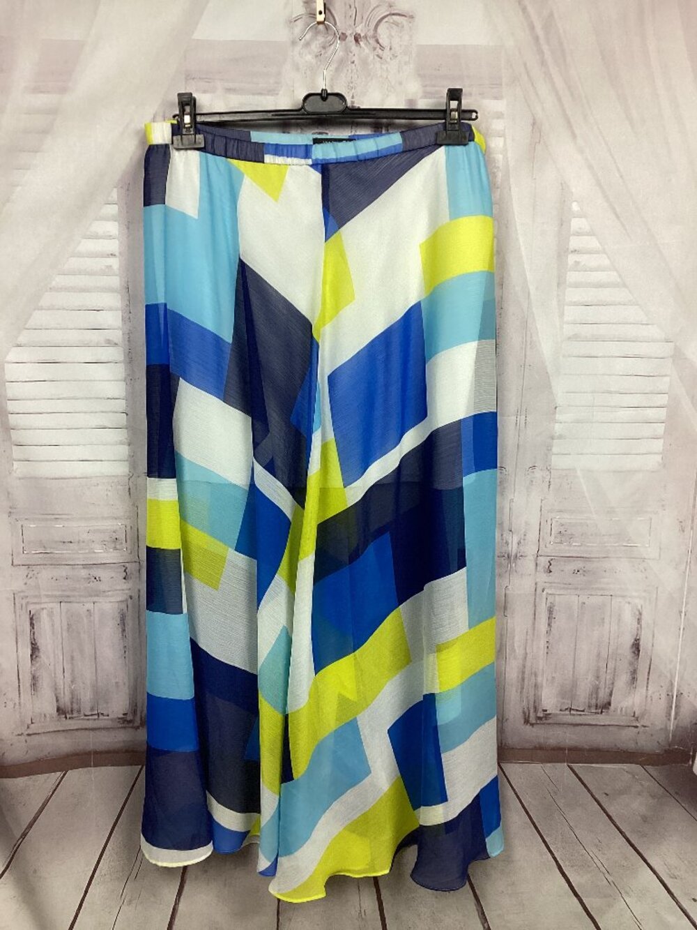 Ann Taylor Geometric A-Line Midi Skirt M